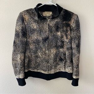 St. John Sport | Women's Wool Blend Full Zip Tiger Print Jacket Size Small